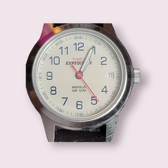 💍Timex Expedition Indiglo ladies Watch Stainless Steel Back Leather Band - Picture 3 of 10